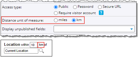 Unit of measure settings with search spud