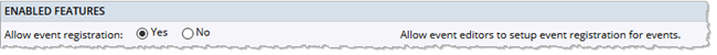 Registration tab option removed in calendar settings