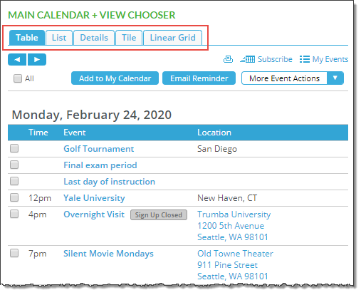 Tabbed View Chooser control spud